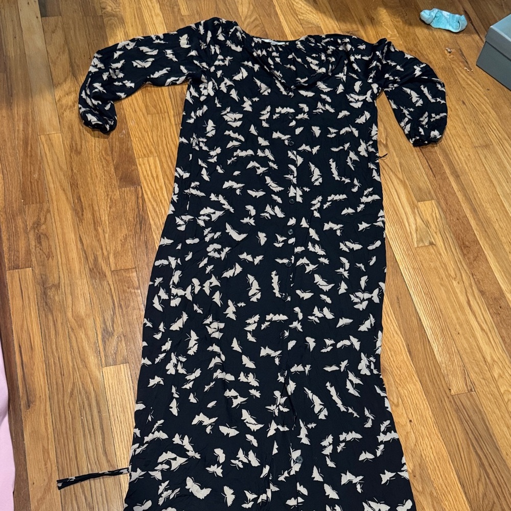 Tucker Black and Cream Long Sleeve Dress